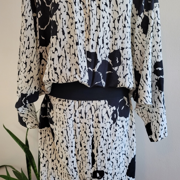 VTG 80s Louis Féraud Silk Blouson Dress - Picture 9 of 16